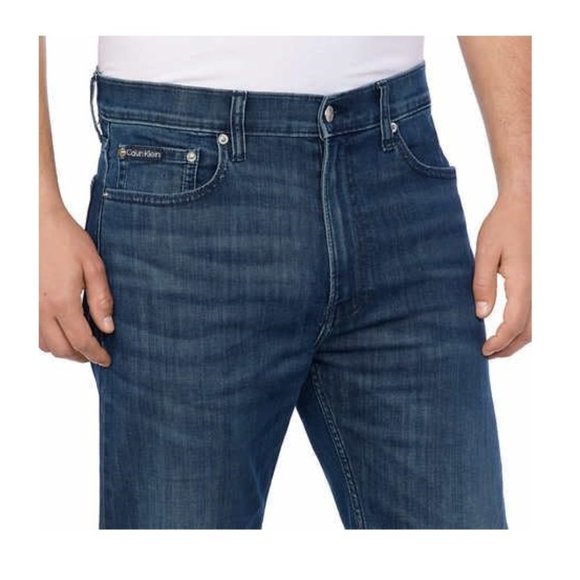 NWT Calvin Klein Men's Slim Straight Jean Size 36W x 30L Indigo Blue $90 OO1 - Picture 3 of 4